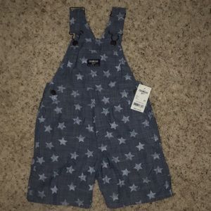 OshKosh blue with stars overall shorts NWT!!!